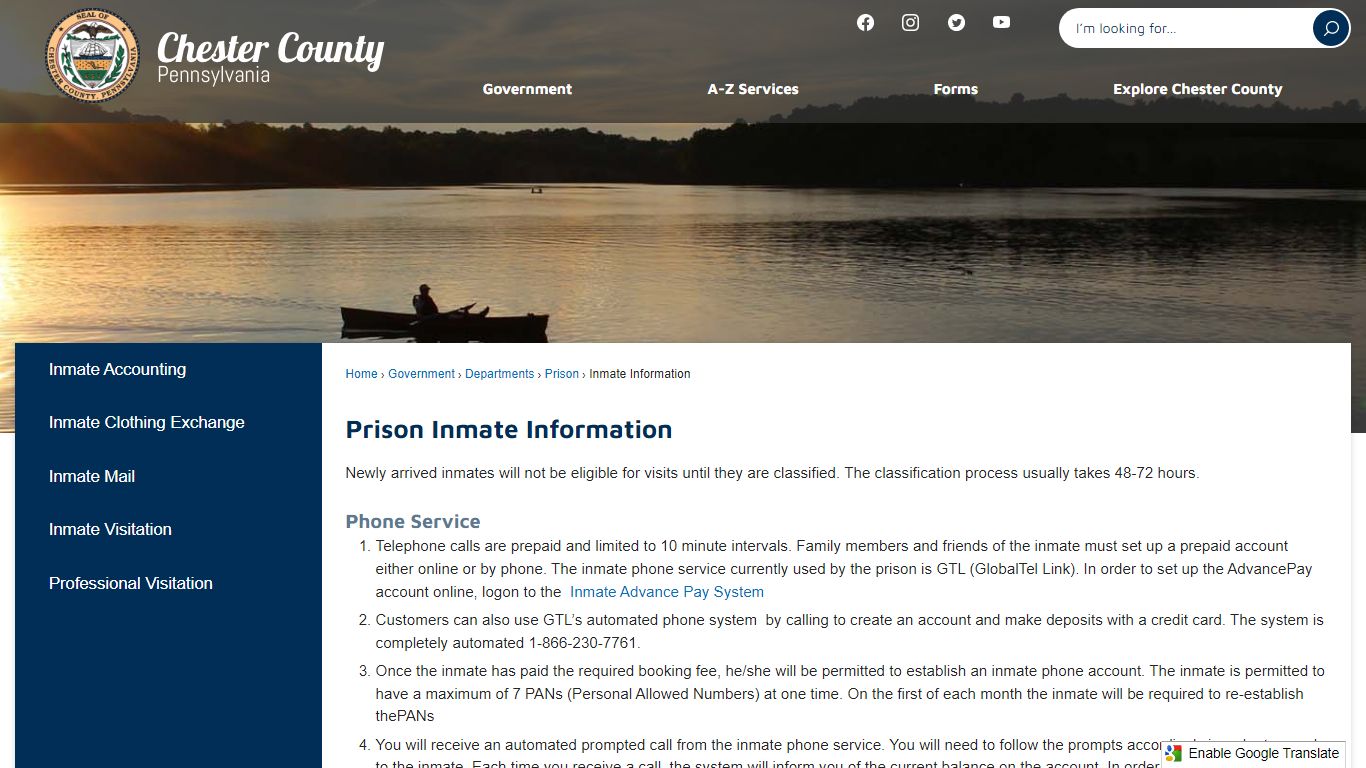 Prison Inmate Information | Chester County, PA - Official Website